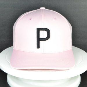 Puma P Logo Tour Exclusive 110 Golf Hat Pink Adjustable Snapback Cap H083